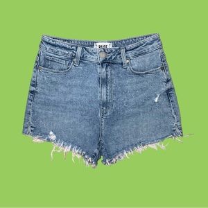 PAIGE Women's Margot Short Raw Hem High Rise Light Acid Wash Shorts